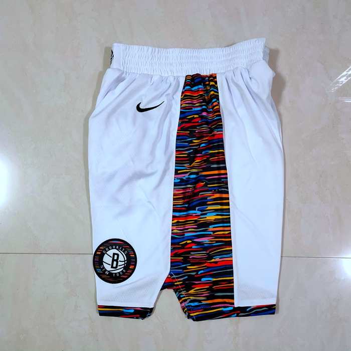Brooklyn Nets White City NBA Shorts
