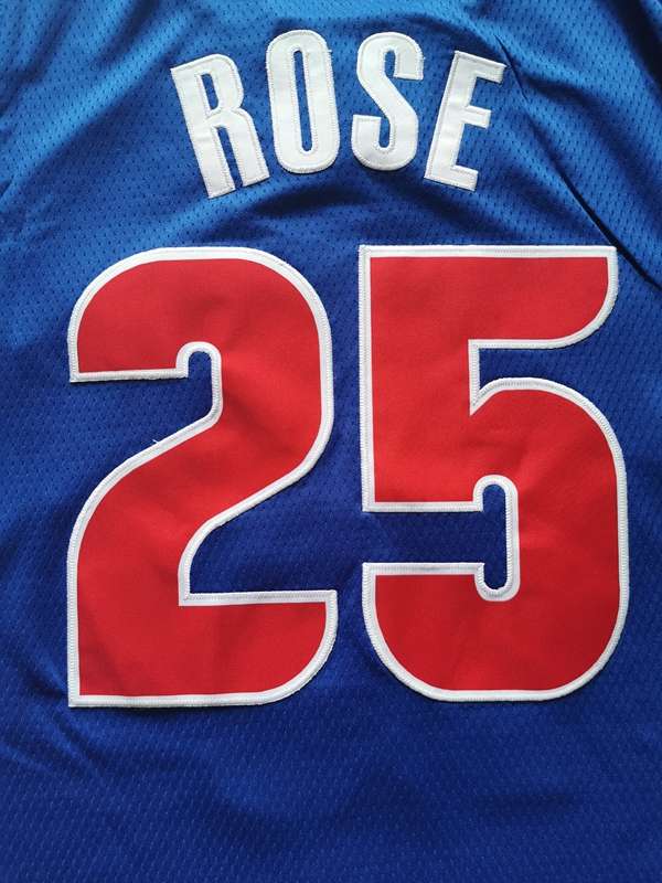 Detroit Pistons 20/21 Blue #25 ROSE Basketball Jersey (Stitched)