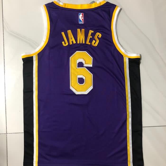 Los Angeles Lakers 20/21 Purple #6 JAMES Basketball Jersey (Closely Stitched)