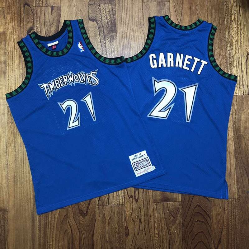 Minnesota Timberwolves 2003/04 Blue #21 GARNETT Classics Basketball Jersey (Closely Stitched)