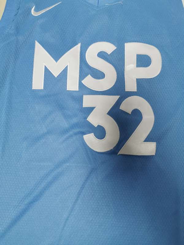 Minnesota Timberwolves 2020 Blue #32 TOWNS City Basketball Jersey (Stitched)