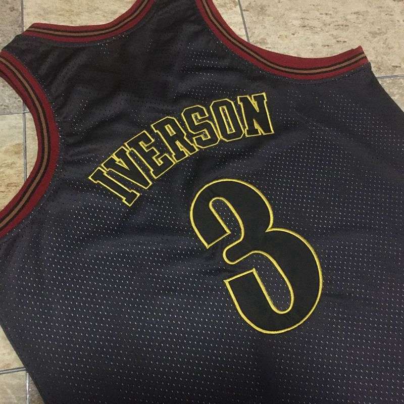 Philadelphia 76ers Black #3 IVERSON Classics Basketball Jersey (Closely Stitched)