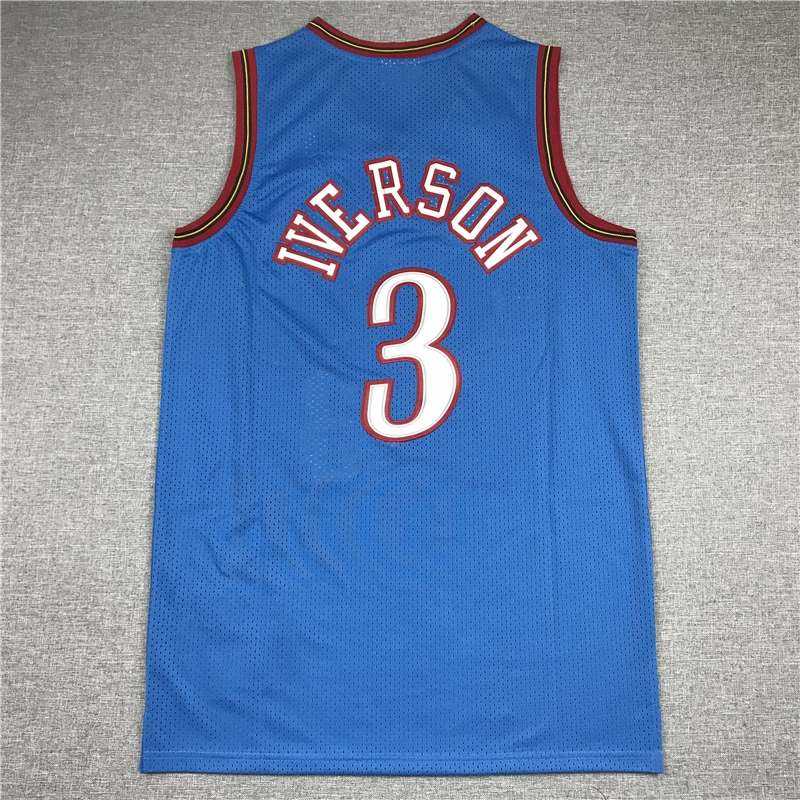Philadelphia 76ers Blue #3 IVERSON Classics Basketball Jersey 02 (Stitched)
