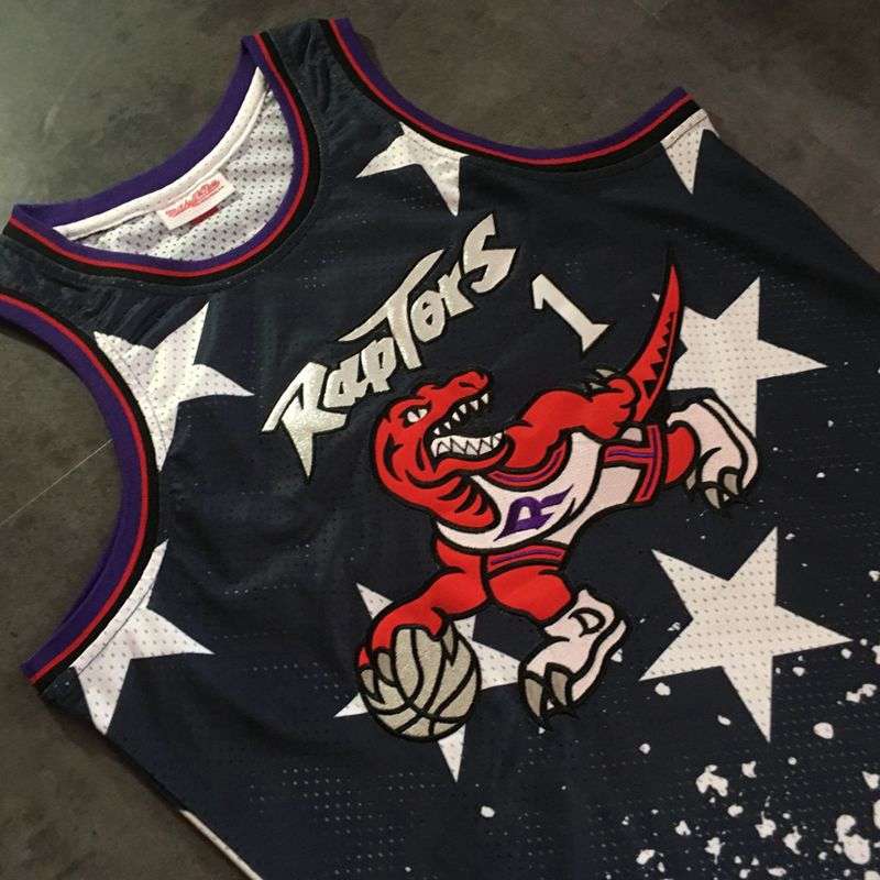 Toronto Raptors 1998/99 Black #1 McGRADY Classics Basketball Jersey 02 (Closely Stitched)