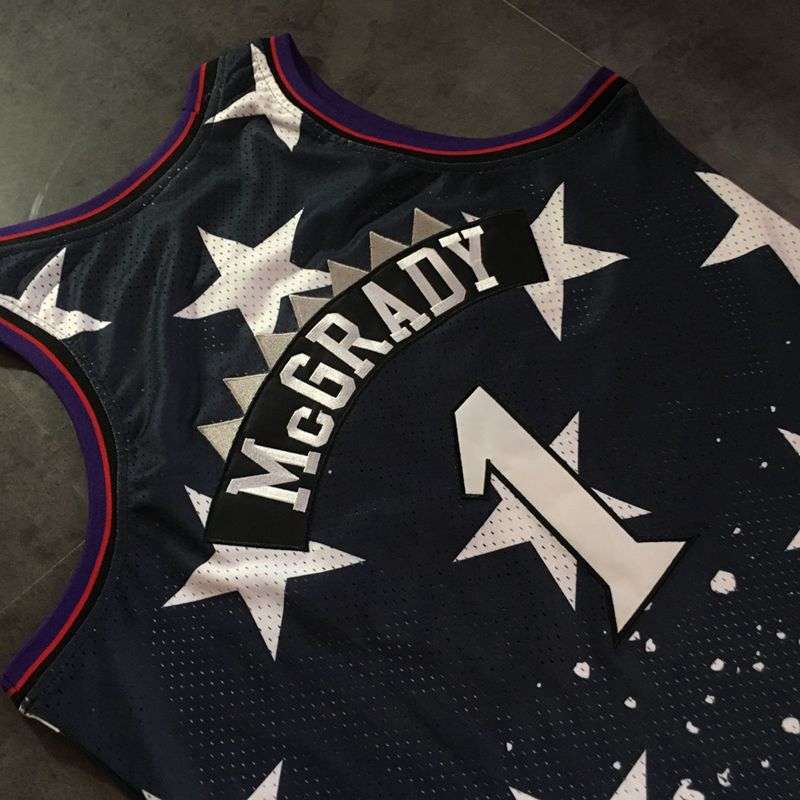 Toronto Raptors 1998/99 Black #1 McGRADY Classics Basketball Jersey 02 (Closely Stitched)
