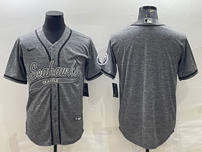 Seattle Seahawks Grey MLB&NFL Jersey 02