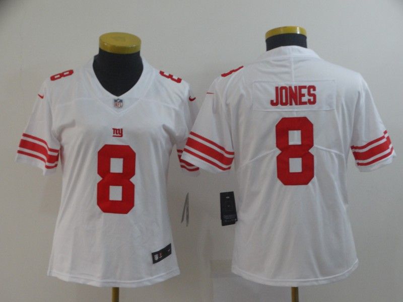 New York Giants #8 JONES White Women NFL Jersey