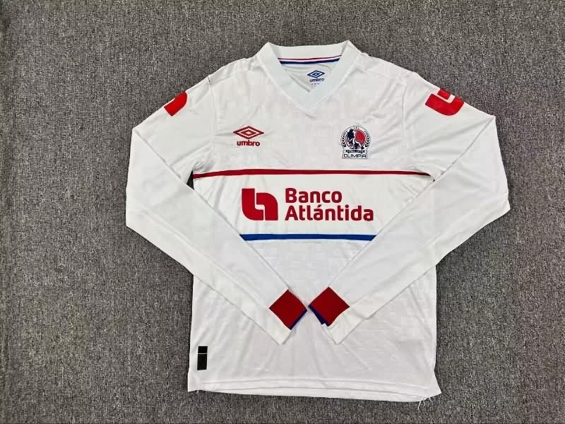 AAA Quality CD Olimpia 2025 Home Long Sleeve Soccer Jersey
