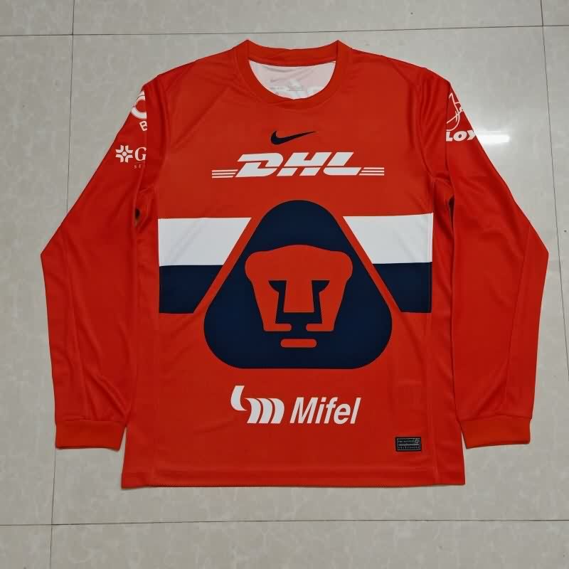 AAA Quality Pumas UNAM 25/26 Goalkeeper Orange Long Sleeve Soccer Jersey