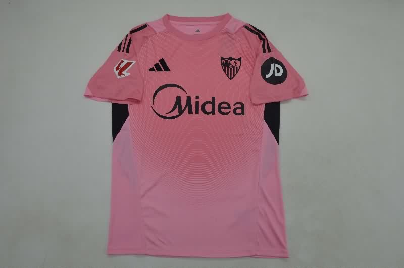 AAA Quality Sevilla 25/26 Goalkeeper Pink Soccer Jersey