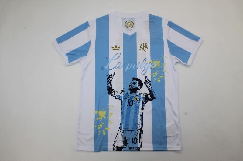 Kids Argentina 2025 Lionel Special Soccer Jersey And Shorts 02