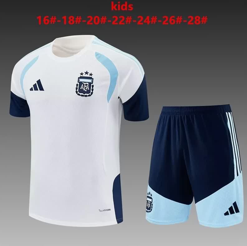 Kids Argentina 2026 Training Soccer Jersey And Shorts 03