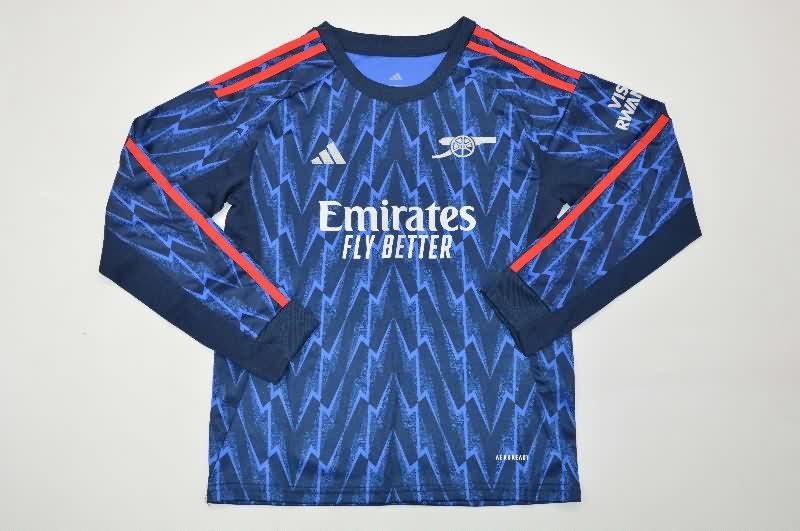 Kids Arsenal 25/26 Away Long Sleeve Soccer Jersey And Shorts