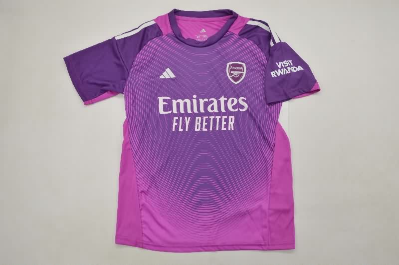 Kids Arsenal 25/26 Goalkeeper Purple Soccer Jersey And Shorts