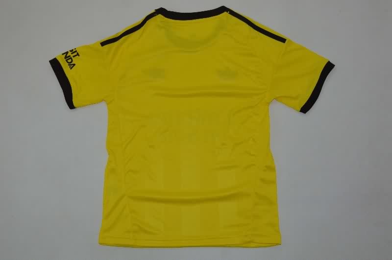 Kids Arsenal 25/26 Goalkeeper Yellow Soccer Jersey And Shorts 02