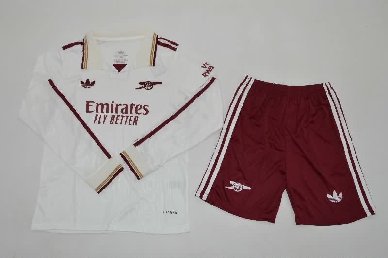 Kids Arsenal 25/26 Third Long Sleeve Soccer Jersey And Shorts