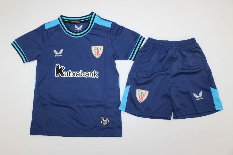 Kids Athletic Bilbao 25/26 Away Soccer Jersey And Shorts