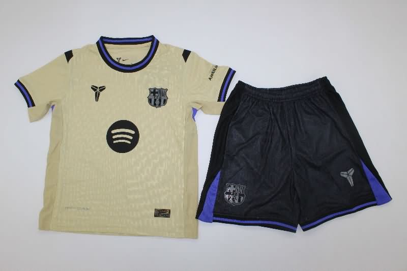 Kids Barcelona 25/26 Away Soccer Jersey And Shorts (Player)