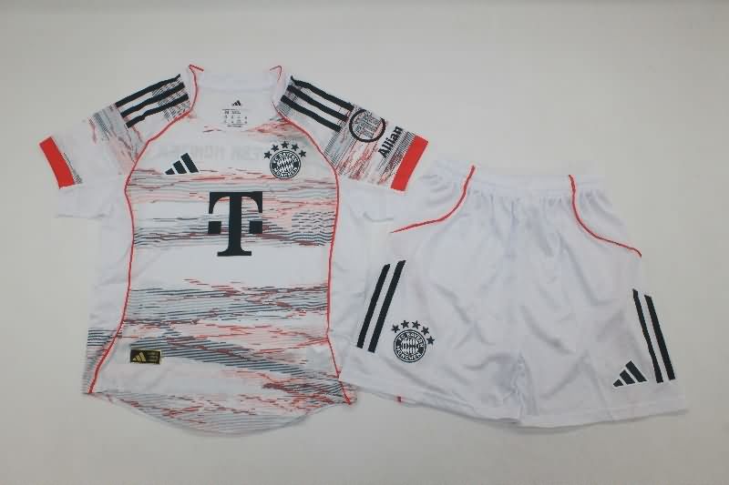Kids Bayern Munich 25/26 Away Soccer Jersey And Shorts (Player)