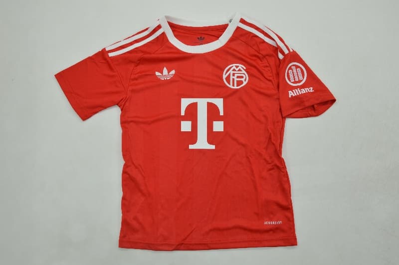Kids Bayern Munich 25/26 Goalkeeper Red Soccer Jersey And Shorts