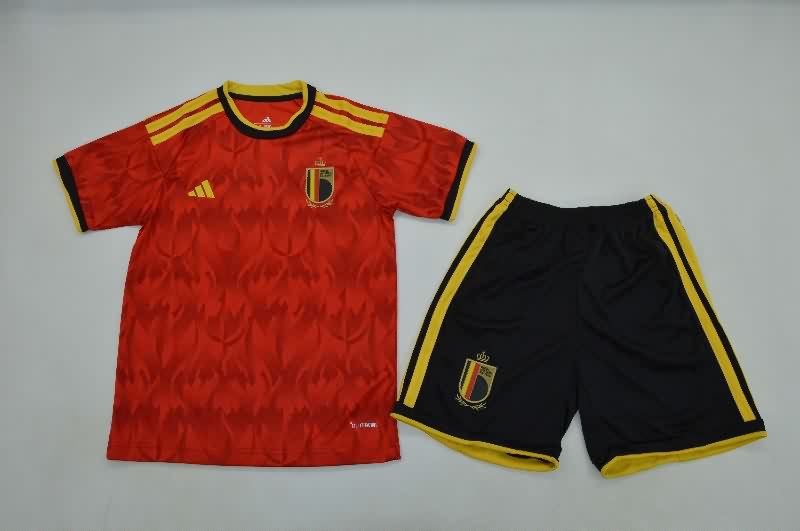 Kids Belgium 2026 World Cup Home Soccer Jersey And Shorts