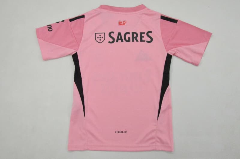 Kids Benfica 25/26 Goalkeeper Pink Soccer Jersey And Shorts