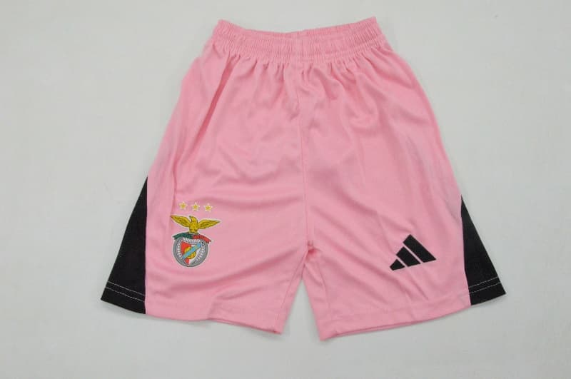 Kids Benfica 25/26 Goalkeeper Pink Soccer Jersey And Shorts