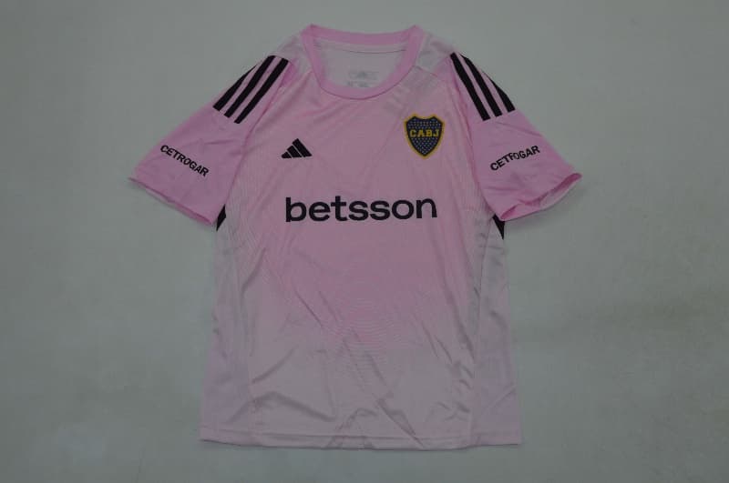 Kids Boca Juniors 25/26 Goalkeeper Pink Soccer Jersey And Shorts