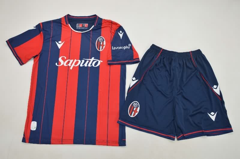 Kids Bologna 25/26 Home Soccer Jersey And Shorts