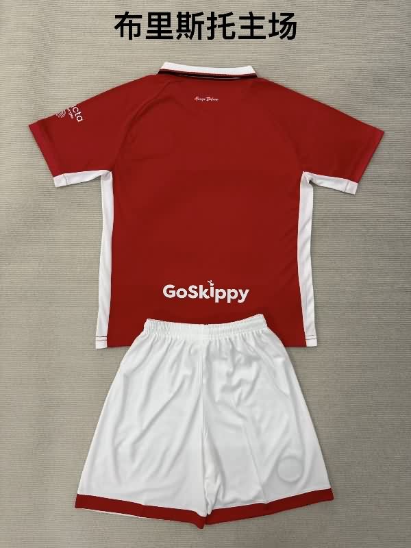 Kids Bristol City 25/26 Home Soccer Jersey And Shorts