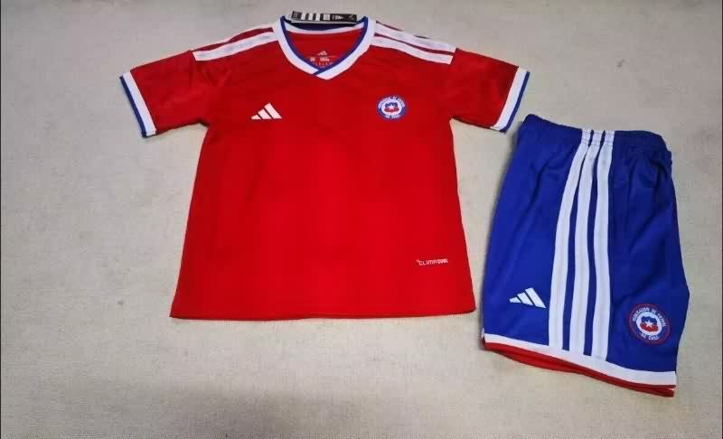 Kids Chile 2026 Home Soccer Jersey And Shorts