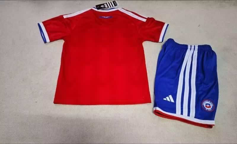 Kids Chile 2026 Home Soccer Jersey And Shorts