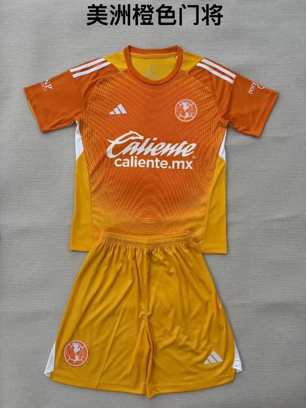Kids Club America 25/26 Goalkeeper Orange Soccer Jersey And Shorts