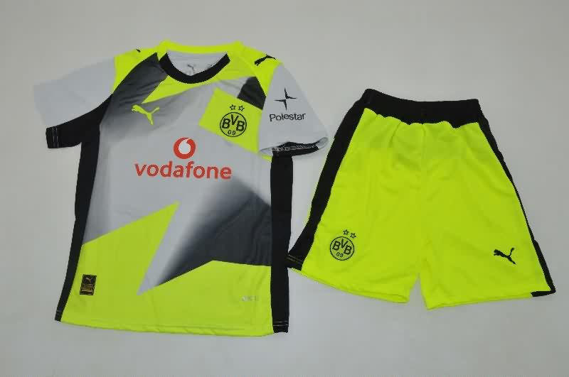 Kids Dortmund 25/26 Away Soccer Jersey And Shorts