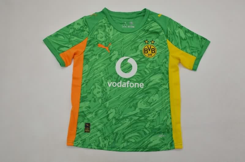 Kids Dortmund 25/26 Goalkeeper Green Soccer Jersey And Shorts