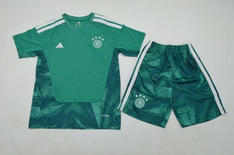 Kids Germany 2026 World Cup Goalkeeper Green Soccer Jersey And Shorts