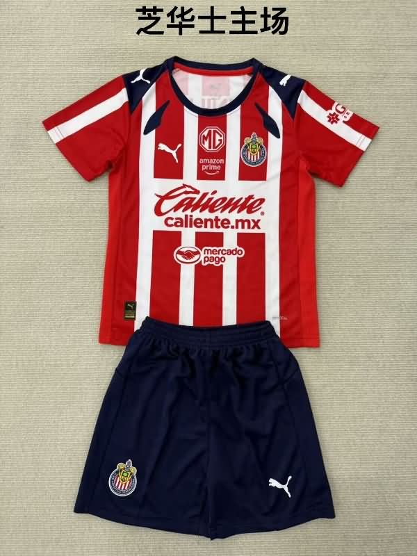 Kids Guadalajara 25/26 Home Soccer Jersey And Shorts