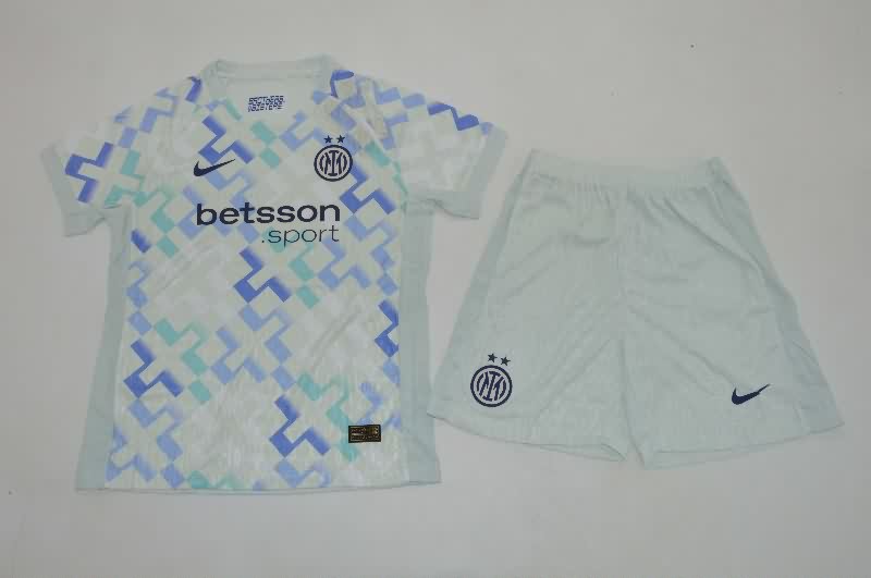 Kids Inter Milan 25/26 Away Soccer Jersey And Shorts (Player)