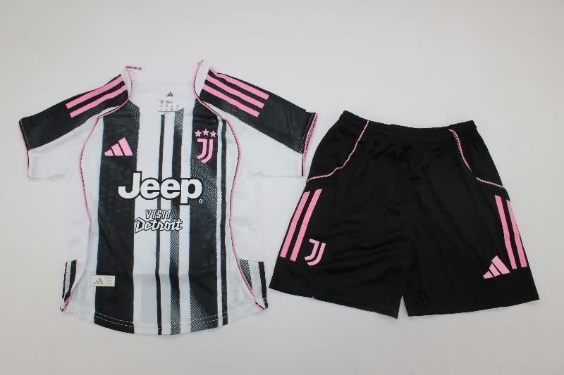 Kids Juventus 25/26 Home Soccer Jersey And Shorts (Player)