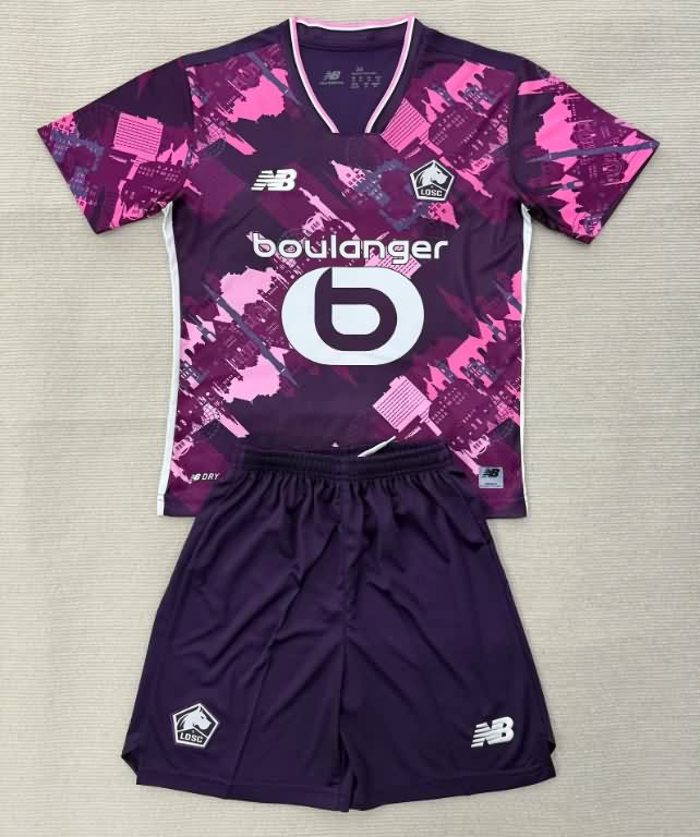 Kids Lille 25/26 Fourth Soccer Jersey And Shorts