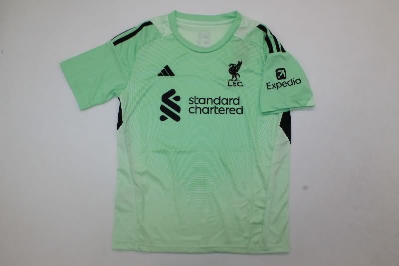 Kids Liverpool 25/26 Goalkeeper Green Soccer Jersey And Shorts Leaked
