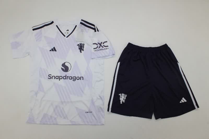 Kids Manchester United 25/26 Away Soccer Jersey And Shorts