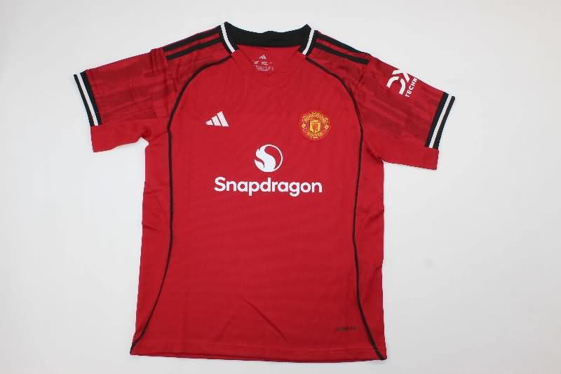 Kids Manchester United 25/26 Home Soccer Jersey And Shorts Leaked
