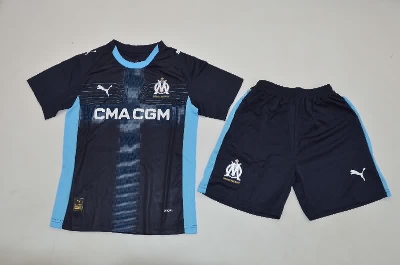 Kids Marseilles 25/26 Away Soccer Jersey And Shorts