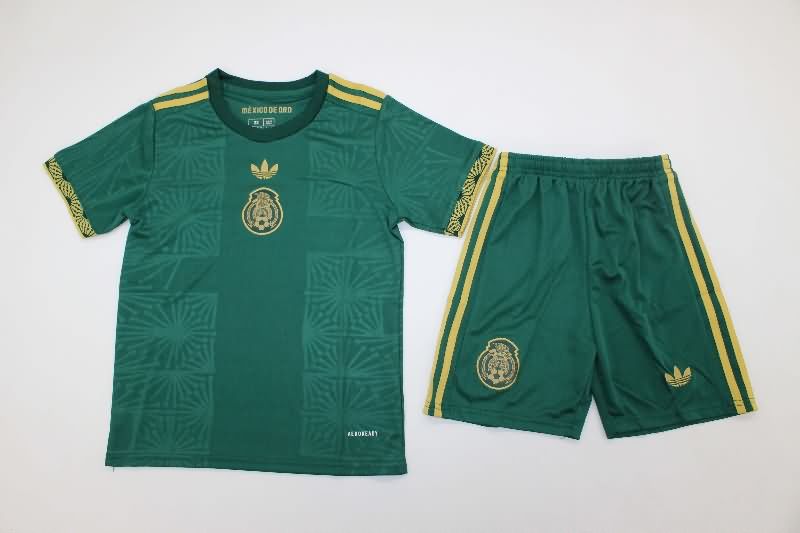 Kids Mexico 2025 Gold Cup Green Soccer Jersey And Shorts
