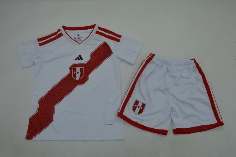 Kids Peru 2026 Home Soccer Jersey And Shorts