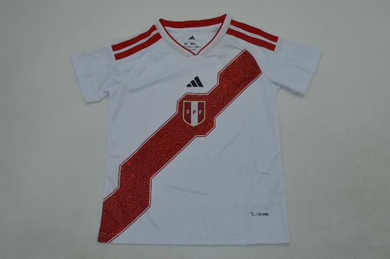 Kids Peru 2026 Home Soccer Jersey And Shorts