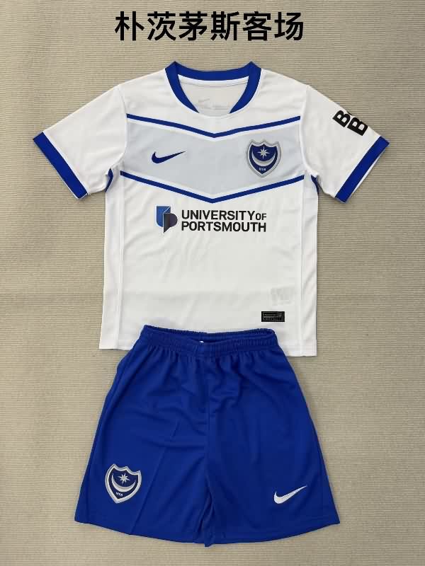Kids Portsmouth 25/26 Away Soccer Jersey And Shorts