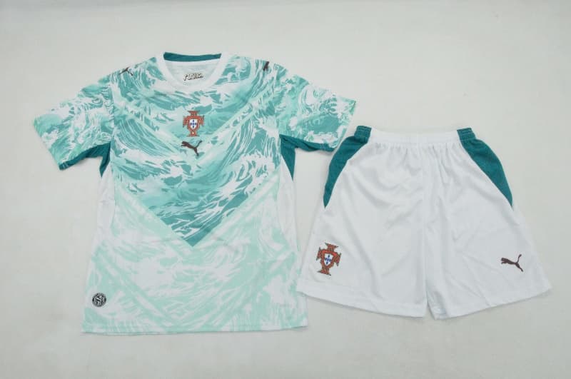 Kids Portugal 2026 World Cup Away Soccer Jersey And Shorts