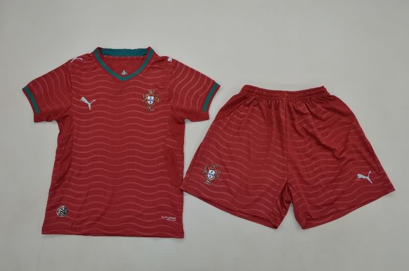Kids Portugal 2026 World Cup Home Soccer Jersey And Shorts (Player)